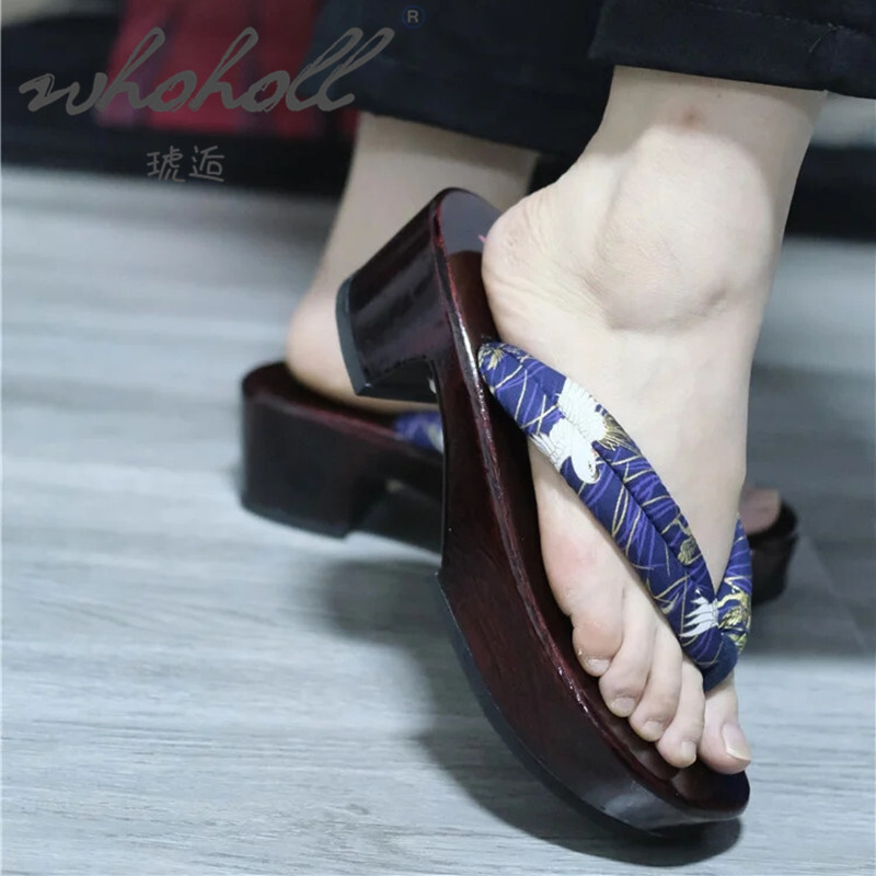Geta Wooden Sandal - Zapatillas de madera japonesas para mujer,