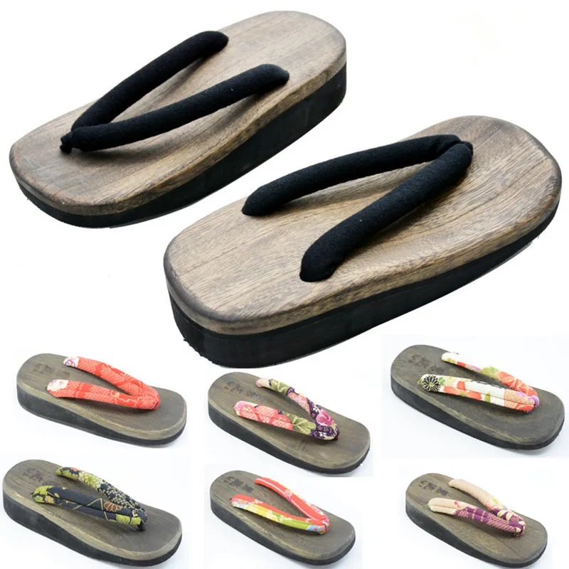 Geta Wooden Sandal - Zapatos de Cosplay para Mujer, Tacón
