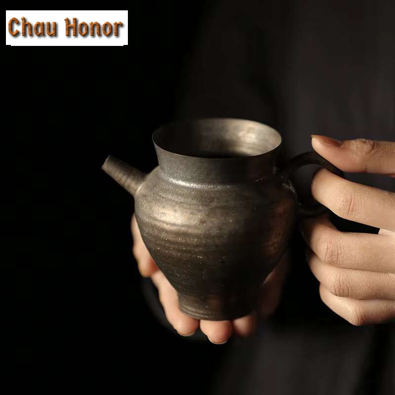 Japanese Pottery - Jarra de té esmaltada de óxido