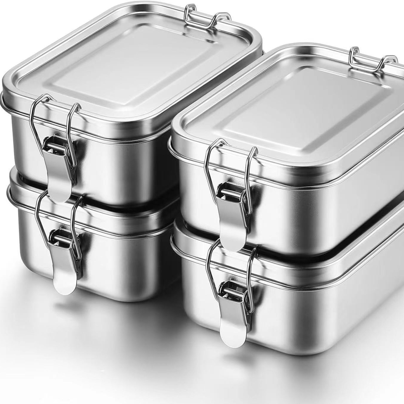 Bento Box - Lonchera Cuadrada de Acero Inoxidable Resistente,